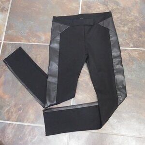 Talia Leggings Black Trouser with Faux Leather Made in Peru Womens Small‎ NEW